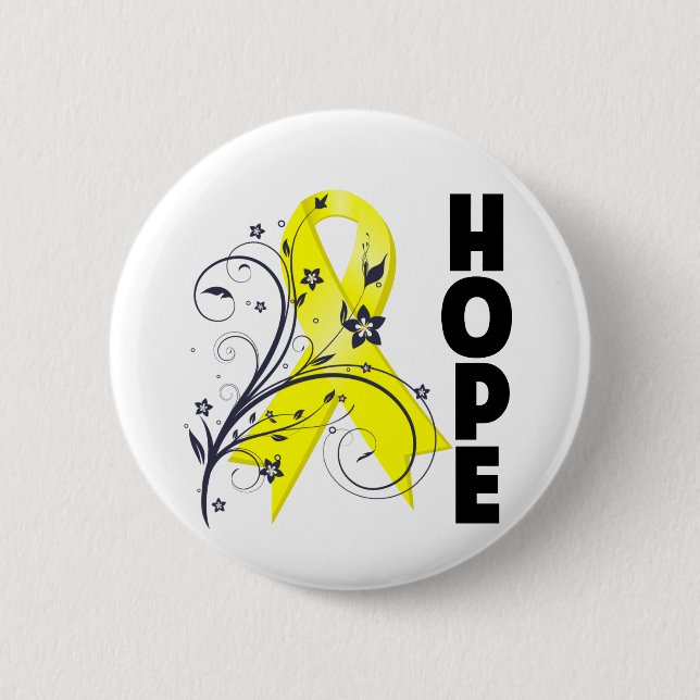 Suicide Prevention Floral Hope Ribbon 6 Cm Round Badge (Front)