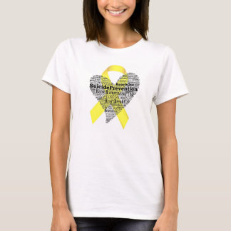suicide prevention heart plain white T shirt