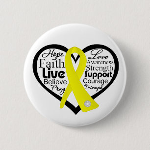 Suicide Prevention Heart Ribbon Collage 6 Cm Round Badge