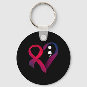 Suicide Prevention Heart Semicolon Mental Health A Key Ring