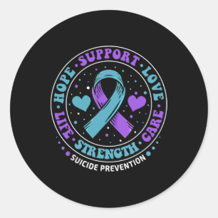 Suicide Prevention Hope Support Love Life Suicide  Classic Round Sticker