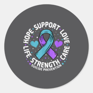 Suicide Prevention Hope Suprt Love Life Suicide Aw Classic Round Sticker