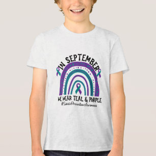 Suicide Prevention In September We Wear Teal And P Tri-Blend Shirt