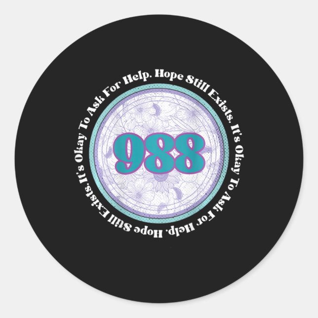 Suicide Prevention It's Okay To Ask For Help Back  Classic Round Sticker (Front)