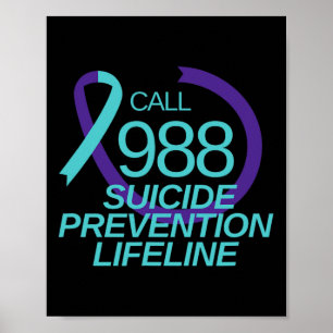 Suicide Prevention Lifeline Call 988 Poster