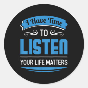 Suicide Prevention Mental Health Counsellor & Classic Round Sticker