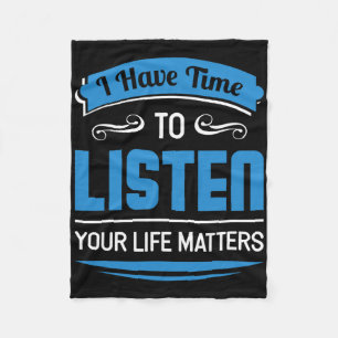 Suicide Prevention Mental Health Counsellor And De Fleece Blanket