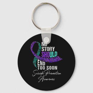 Suicide Prevention No Story Should End Teal & Key Ring