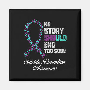 Suicide Prevention No Story Should End Teal And Pu Magnet