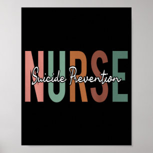 Suicide Prevention Nurse Retro Vintage Poster