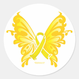 Suicide Prevention Ribbon Butterfly Classic Round Sticker