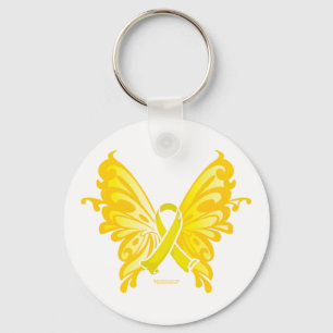 Suicide Prevention Ribbon Butterfly Key Ring