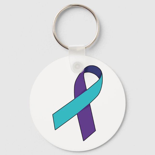 Suicide Prevention Ribbon Key Ring (Front)