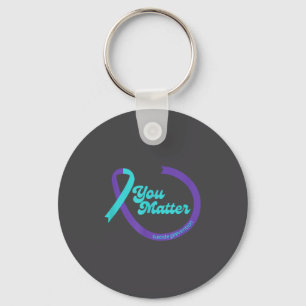 Suicide Prevention Ribbon Mental Health Awareness Key Ring