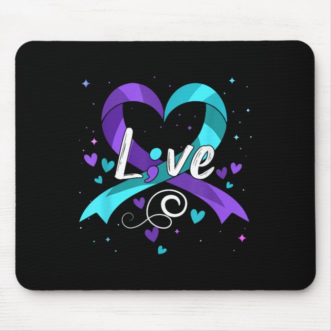 Suicide Prevention - Semicolon Suicide Awareness R Mouse Pad (Front)