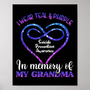 Suicide Prevention Shirt, Teal & Purple In Mem Poster