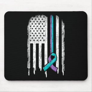 Suicide Prevention Shirt Usa Flag Ribbon Suicide S Mouse Pad