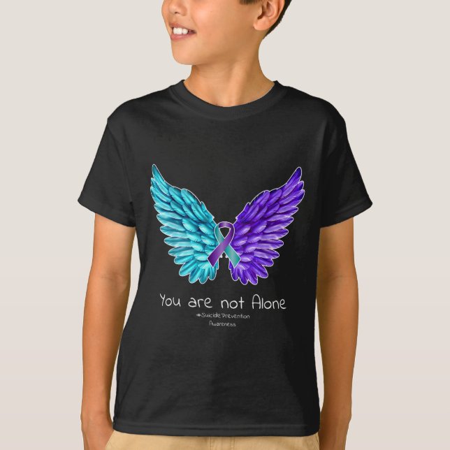 Suicide Prevention Shirt Wings And Ribbon Suicide  (Front)