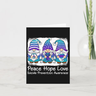 Suicide Prevention Support Gnomes With Ribbon Teal Card