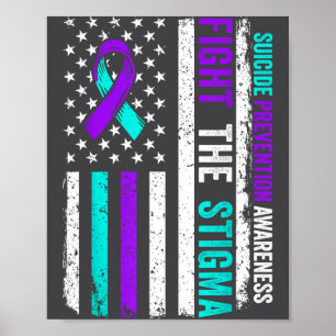 Suicide Prevention Suprt Fight Stigma Suicide Awar Poster