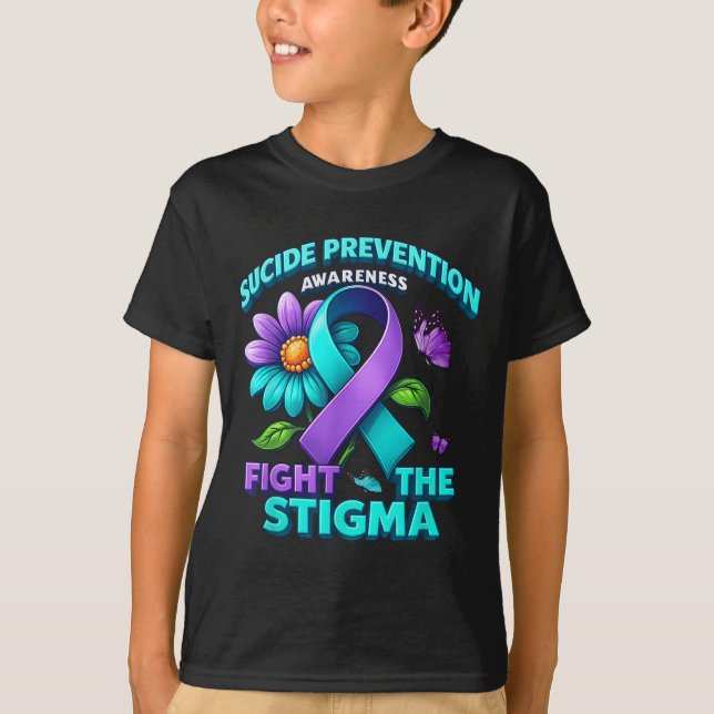 Suicide Prevention Suprt Fight Stigma Suicide Awar T-Shirt (Front)