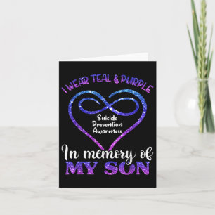 Suicide Prevention Teal & Purple In Memory Of Card