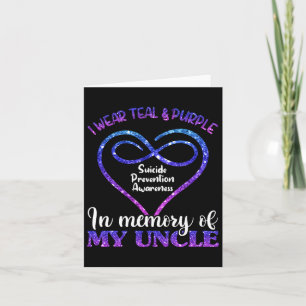Suicide Prevention Teal And Purple In Memory Of My Card