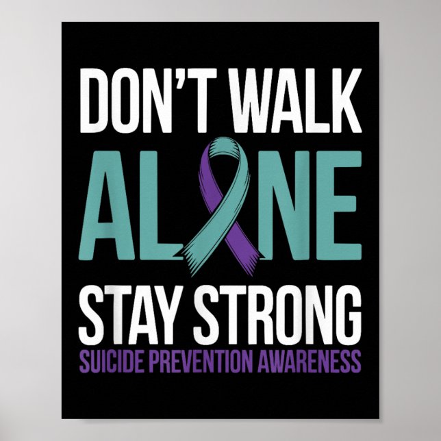 Suicide Prevention Teal Purple Ribbon Suprt  Poster (Front)