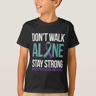 Suicide Prevention Teal Purple Ribbon Suprt  T-Shirt