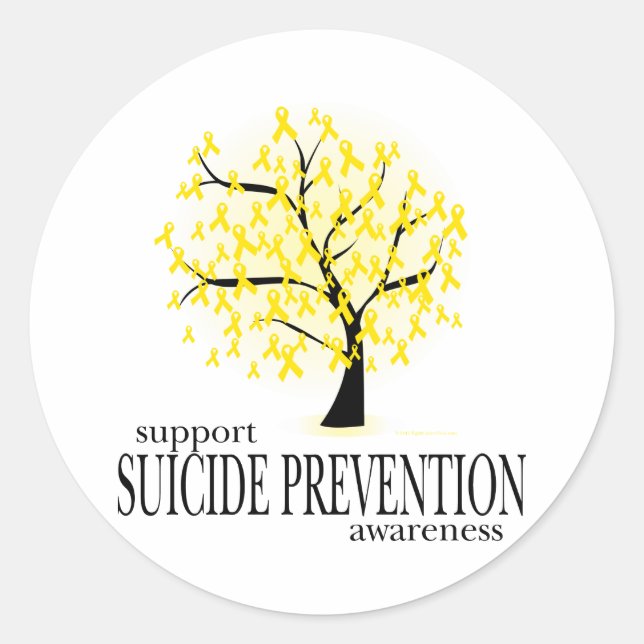 Suicide Prevention Tree Classic Round Sticker (Front)