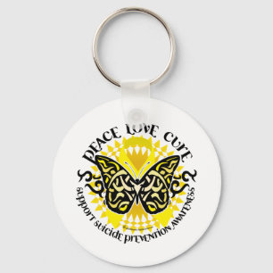 Suicide Prevention Tribal Butterfly Key Ring