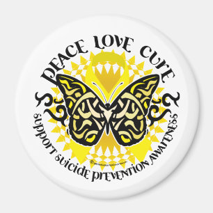 Suicide Prevention Tribal Butterfly Magnet