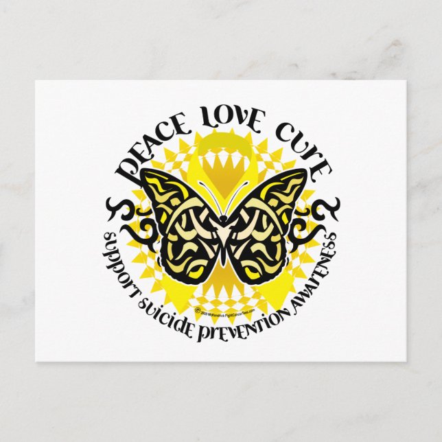 Suicide Prevention Tribal Butterfly Postcard (Front)