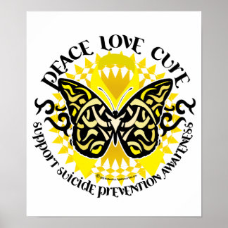 Suicide Prevention Tribal Butterfly Poster