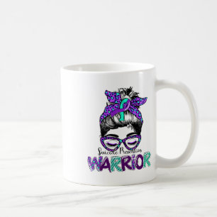 Suicide Prevention Warrior Messy Bun Suicide Aware Coffee Mug