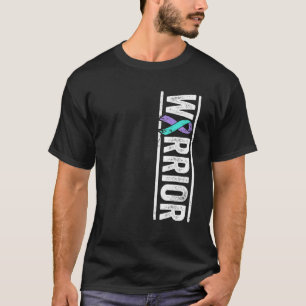 Suicide Prevention Warrior Sideways Awareness Ribb T-Shirt