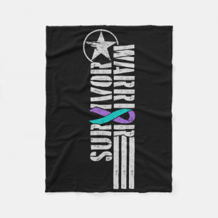 Suicide Prevention Warrior Survivor - Military-sty Fleece Blanket