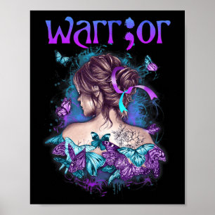 Suicide Prevention Warrior Woman Strong Girl Semi Poster