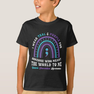 Suicide Prevention Wear Teal Purple Mental Health  T-Shirt