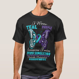 Suicide Prevention Wear Teal Purple Someone I Miss T-Shirt