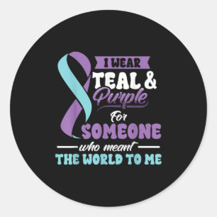 Suicide Prevention Wear Teal Purple Someone Meant  Classic Round Sticker