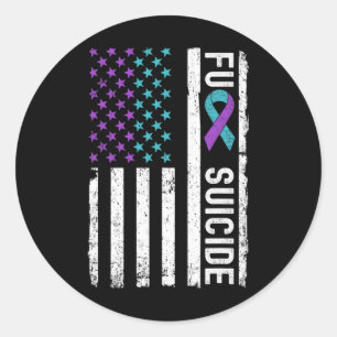 Suicide Prevention Week Awareness Month American F Classic Round Sticker