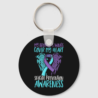 Suicide Prevention Wings And Ribbon Suicide Awaren Key Ring