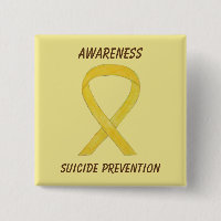 Suicide Prevention Yellow Awareness Ribbon Pins