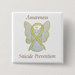 Suicide Prevention Yellow Awareness Ribbon Pins
