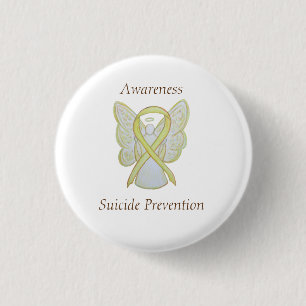 Suicide Prevention Yellow Awareness Ribbon Pins