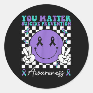 Suicide Prevention You Teal Purple Mental Health Classic Round Sticker