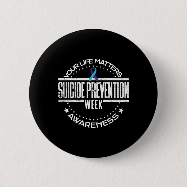 Suicide Prevention Your Life Problems Suicide Awar 6 Cm Round Badge (Front)