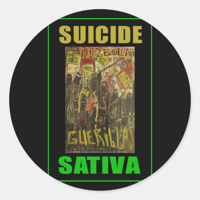 SUICIDE SATIVA CLASSIC ROUND STICKER (Front)