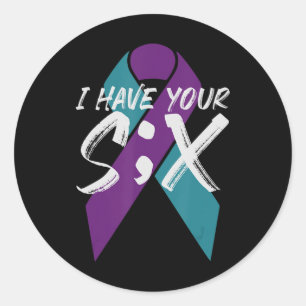 Suicide Semicolon Six Gift  Classic Round Sticker